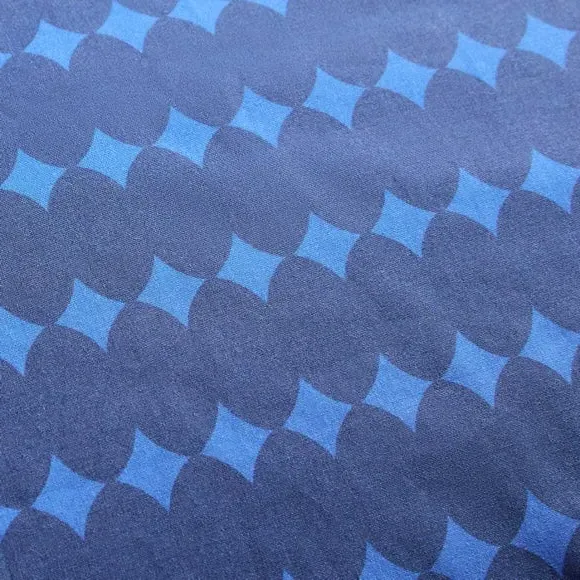 Geometric Duvet Cover Set - Blue, Cotton