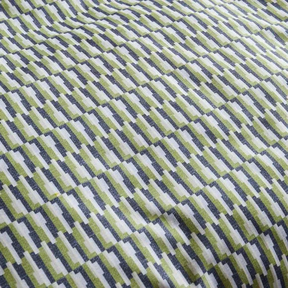 Geometric Duvet Cover Set - Green, Polycotton