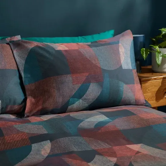 Geometric Duvet Cover Set - Multicolor, Cotton