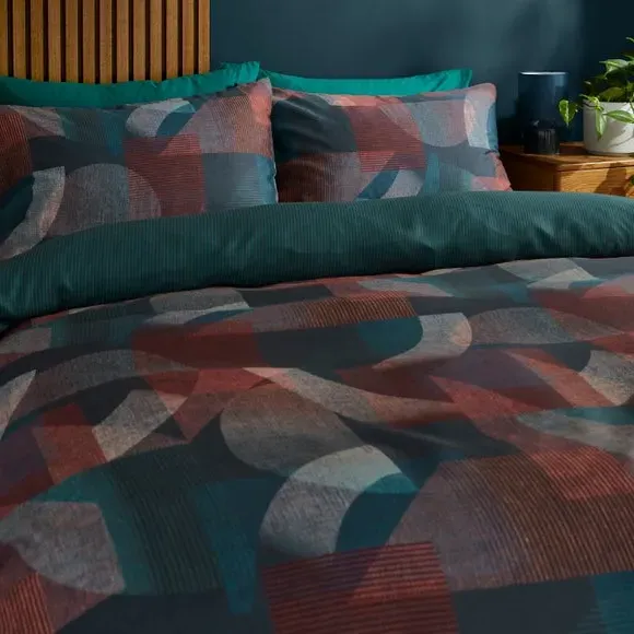 Geometric Duvet Cover Set - Multicolor, Cotton