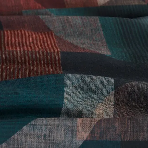 Geometric Duvet Cover Set - Multicolor, Cotton