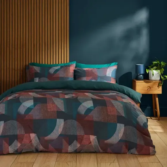 Geometric Duvet Cover Set - Multicolor, Cotton