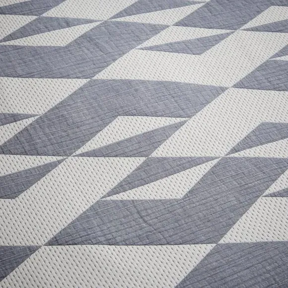 Geometric Duvet Cover Set - Steel Blue, Polycotton