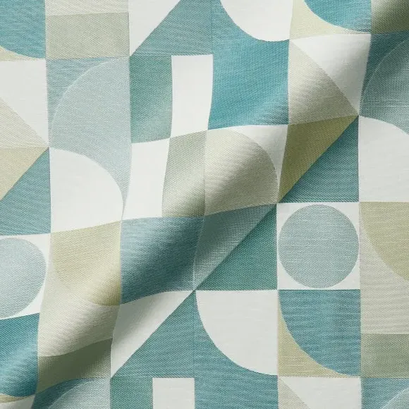 Geometric Fabric By the Metre - Seafoam image