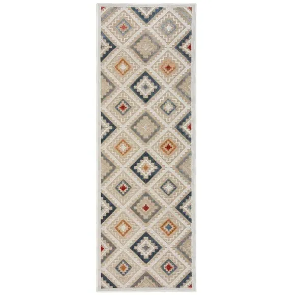 Geometric Indoor Outdoor Runner - Natural
