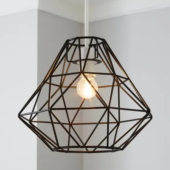 Geometric Pendant Shade Easy Fit - Black, Metal image