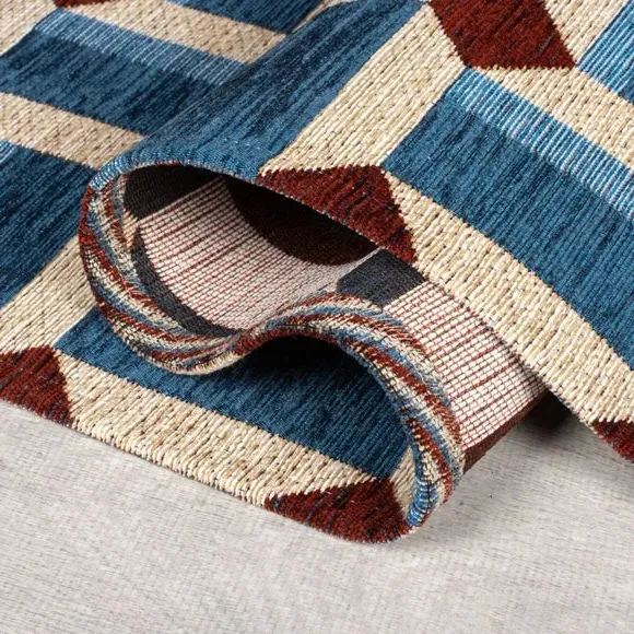Geometric Rug - Blue