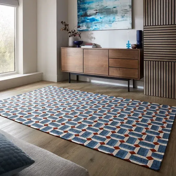 Geometric Rug - Blue image