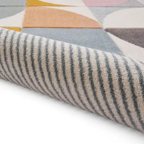Geometric Rug Hand Carved - Grey, Soft Material