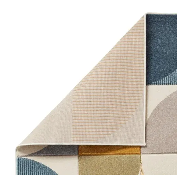 Geometric Rug Hand Carved - Multicoloured