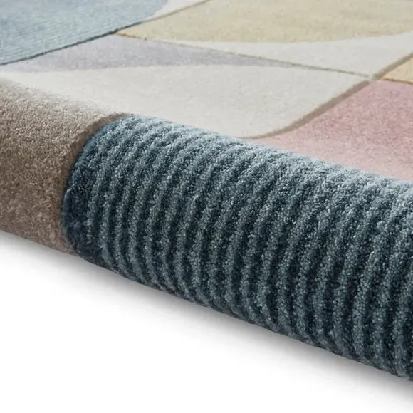 Geometric Rug Hand Carved - Multicoloured