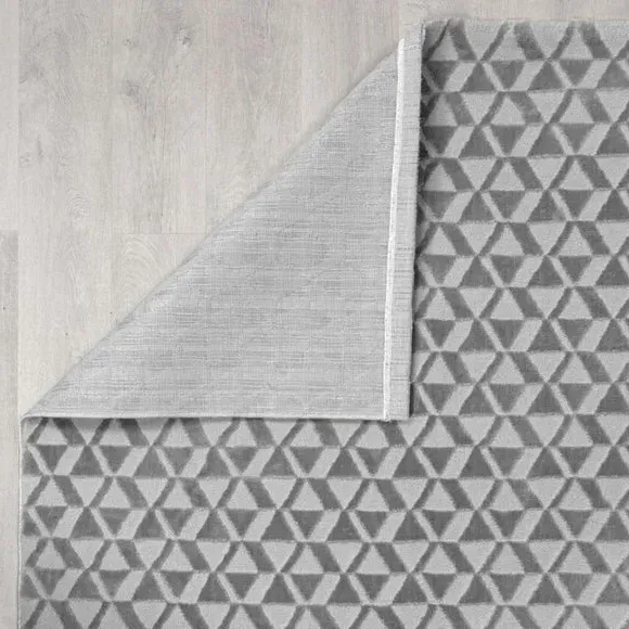 Geometric Rug with High-Low Pile - Grey