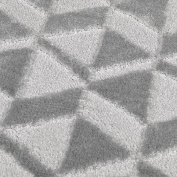 Geometric Rug with High-Low Pile - Grey