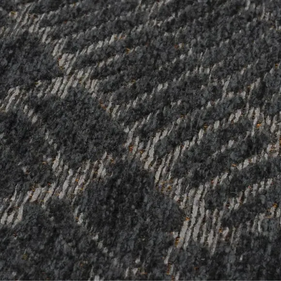 Geometric Rug with High-Low Texture - Charcoal