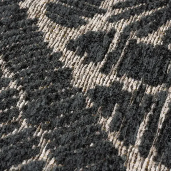 Geometric Rug with High-Low Texture - Grey