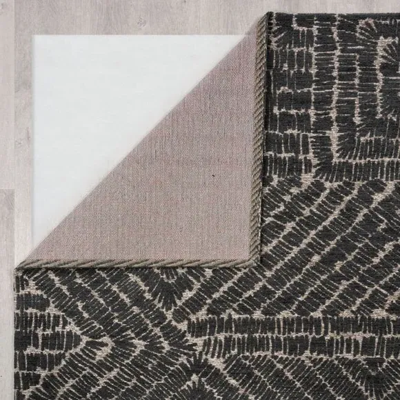 Geometric Rug with High-Low Texture - Grey