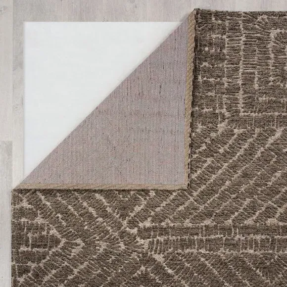 Geometric Rug with High-Low Texture - Natural