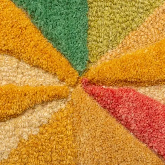 Geometric Rug with Kaleidoscope Design - Multi, Wool