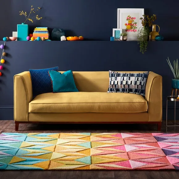 Geometric Rug with Kaleidoscope Design - Multi, Wool image