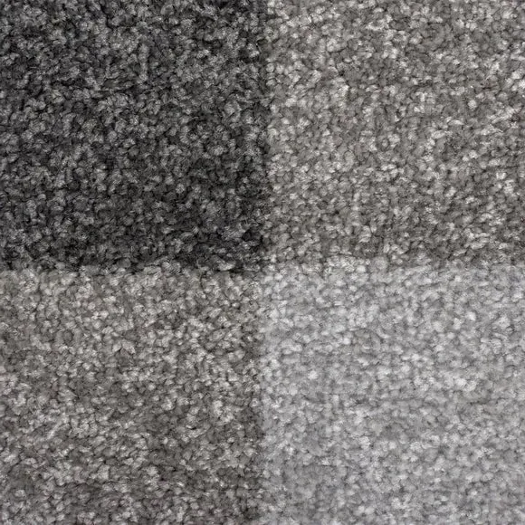 Geometric Rug with Squares - Charcoal, Polypropylene