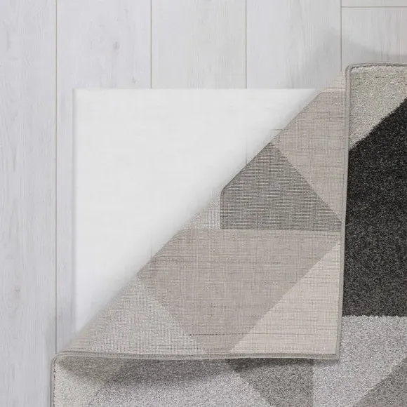 Geometric Rug with Squares - Charcoal, Polypropylene
