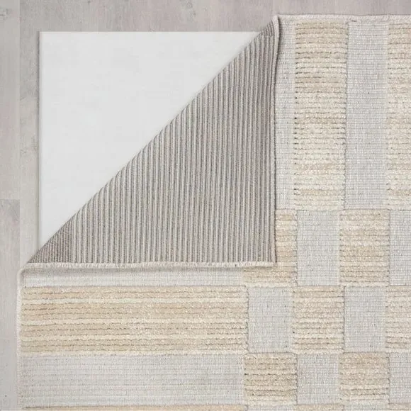 Geometric Runner Rug - Natural, Machine Washable