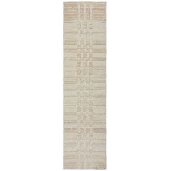 Geometric Runner Rug - Natural, Machine Washable
