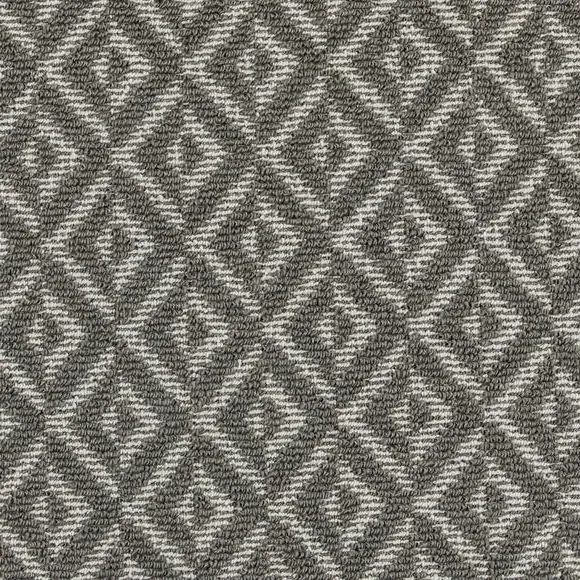 Geometric Runner with Anti-Slip - Grey, Boucle