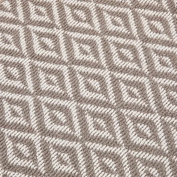 Geometric Runner with Anti-Slip - Natural, Boucle