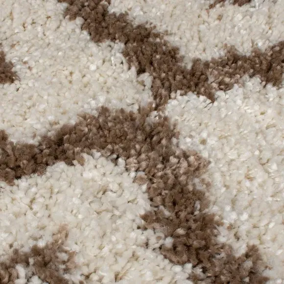 Geometric Shaggy Rug - Natural, Polypropylene