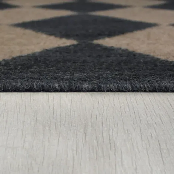 Geometric Stair Runner - Monochrome, Wool