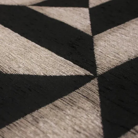 Geometric Stripe Rug - Black, Chenille