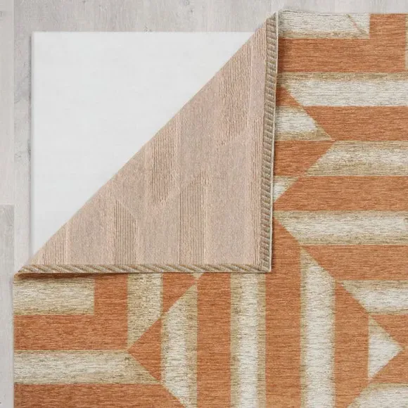 Geometric Stripe Rug - Caramel, Chenille