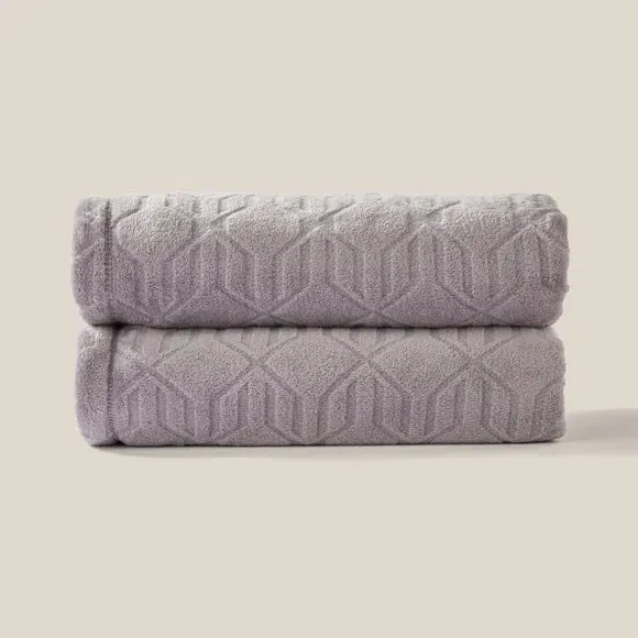 Geometric Throw Blanket - Dove, Fleece