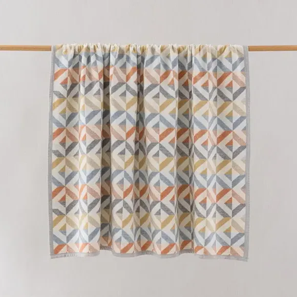 Geometric Throw Blanket - Multicolor, Cotton image