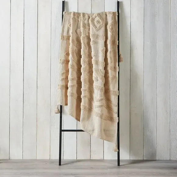 Geometric Throw Blanket - Natural, Cotton image