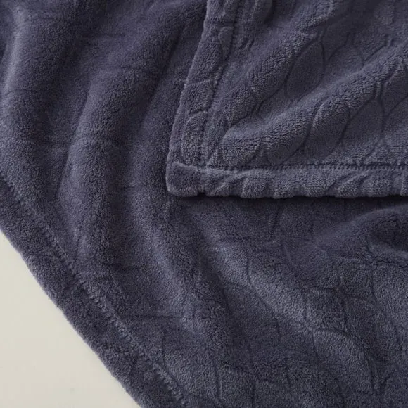 Geometric Throw Blanket - Navy, Fleece