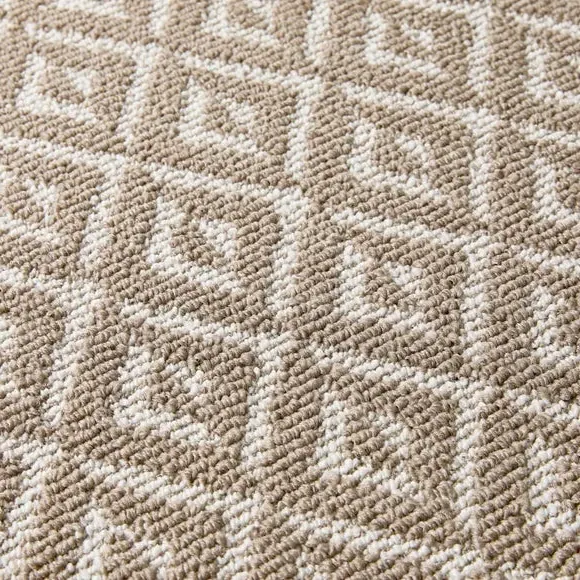 Geometric Utility Mat - Natural, Boucle
