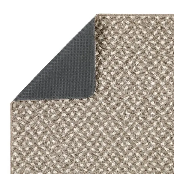 Geometric Utility Mat - Natural, Boucle