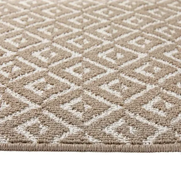 Geometric Utility Mat - Natural, Boucle