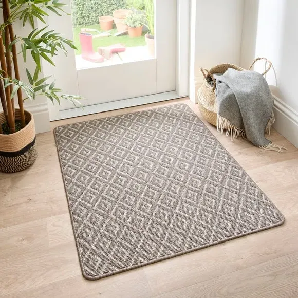 Geometric Utility Mat - Natural, Boucle image