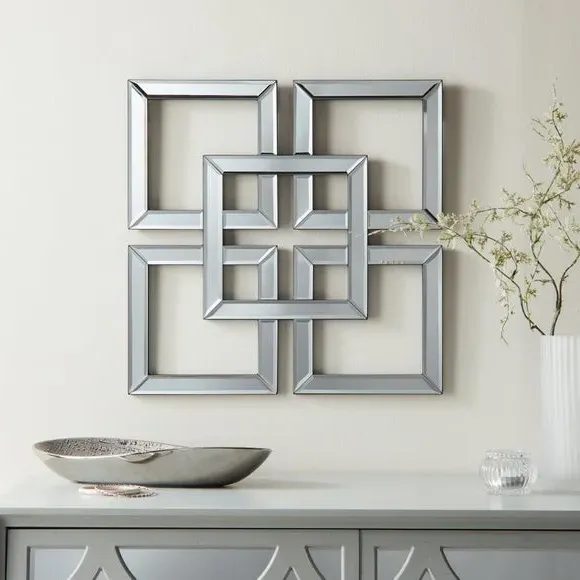Geometric Wall Mirror - Silver image