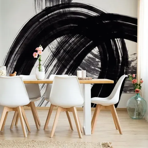 Geometric Wall Mural - Black