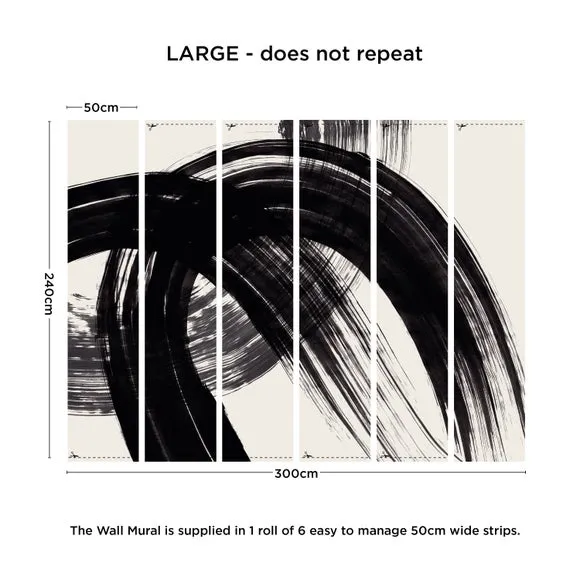 Geometric Wall Mural - Black