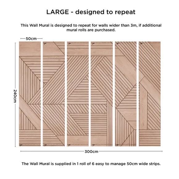 Geometric Wall Mural - Brown, Non-Woven