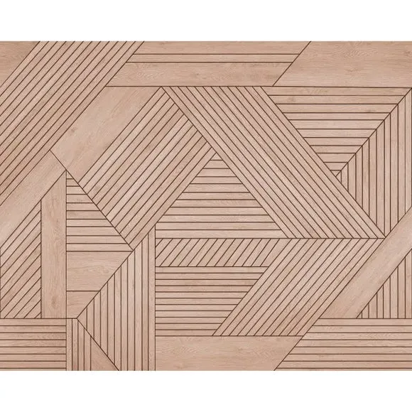 Geometric Wall Mural - Brown, Non-Woven