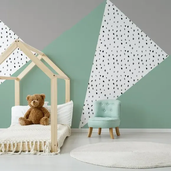 Geometric Wall Mural - Green
