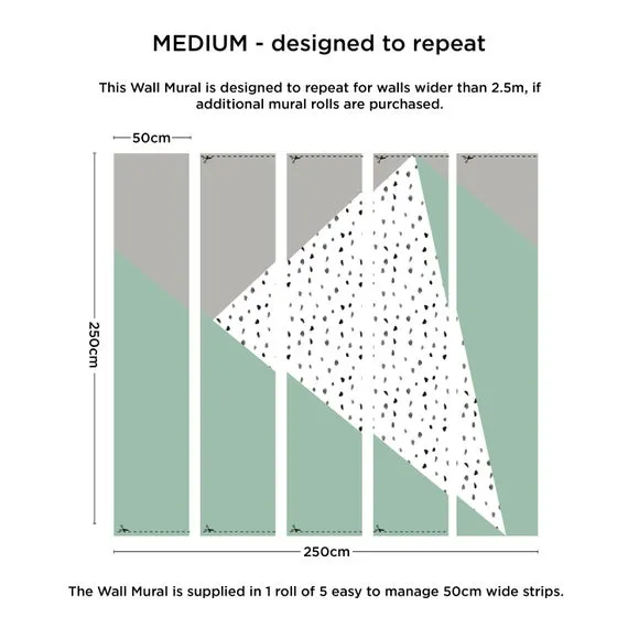 Geometric Wall Mural - Green
