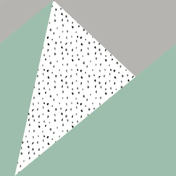Geometric Wall Mural - Green