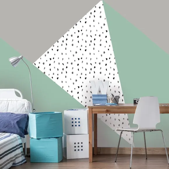 Geometric Wall Mural - Green image